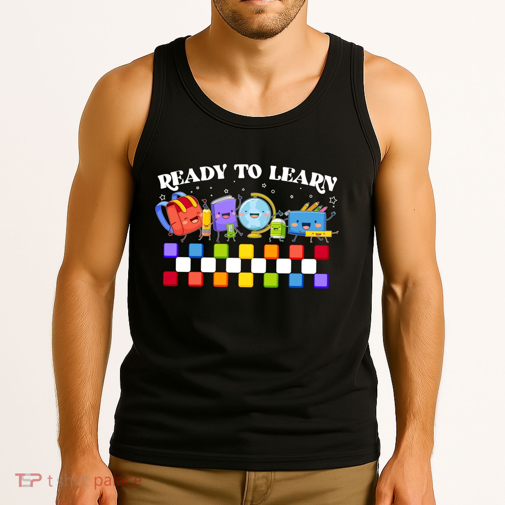 Cute Funny Ready To Learn Back To School Tank Top