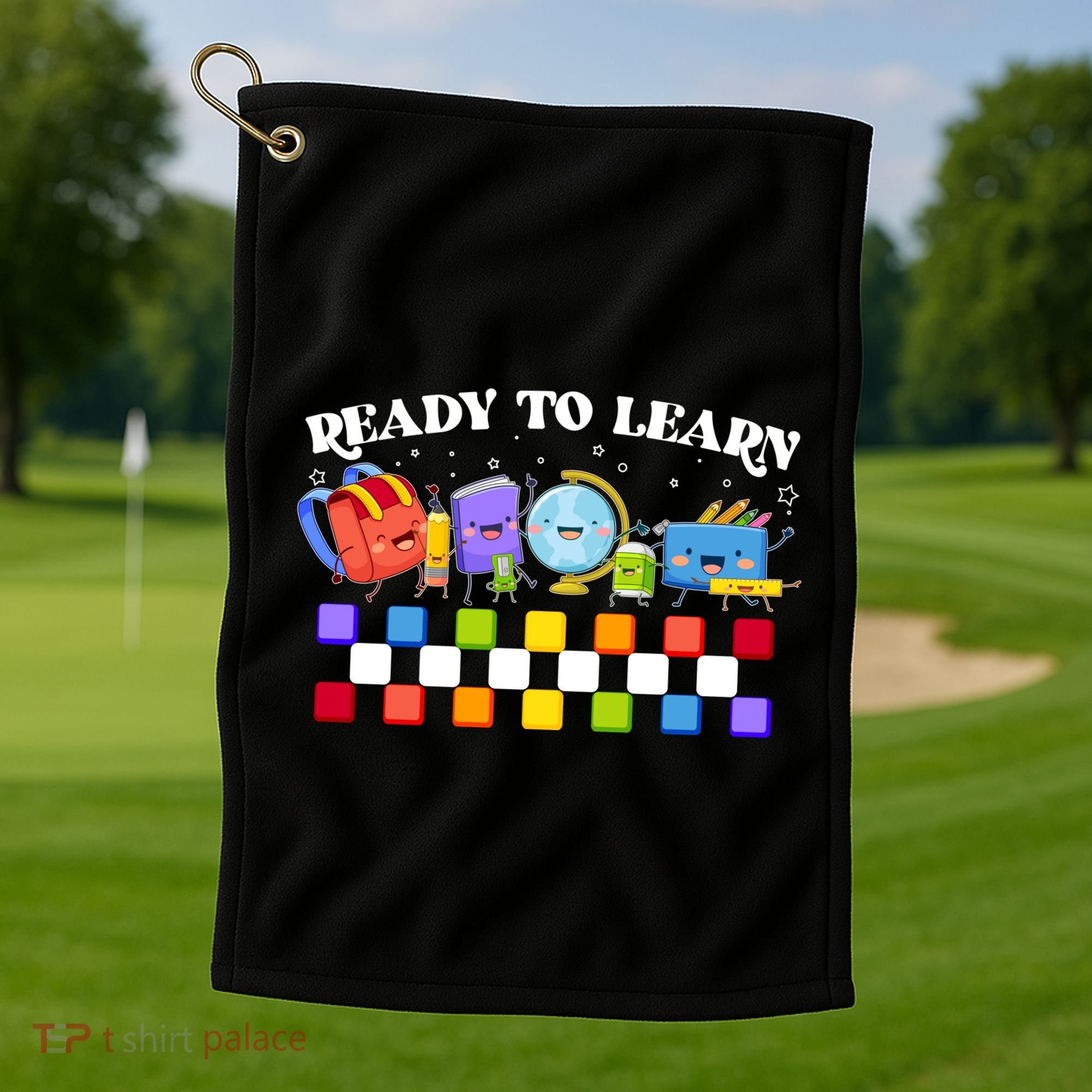Cute Funny Ready To Learn Back To School Golf Towel