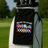 Cute Funny Ready To Learn Back To School Golf Towel thumb 2