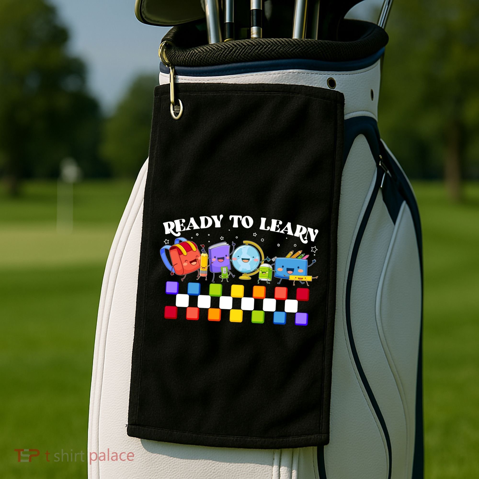 Cute Funny Ready To Learn Back To School Golf Towel