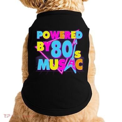 Cool Funny Retro Powered By 80's Music Doggie Tank