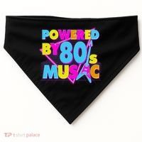 Cool Funny Retro Powered By 80's Music USA-Made Doggie Bandana thumb 0