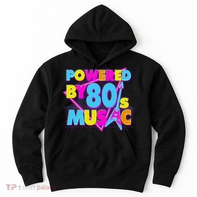 Cool Funny Retro Powered By 80's Music Hoodie