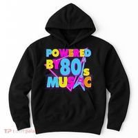 Cool Funny Retro Powered By 80's Music Hoodie thumb 0