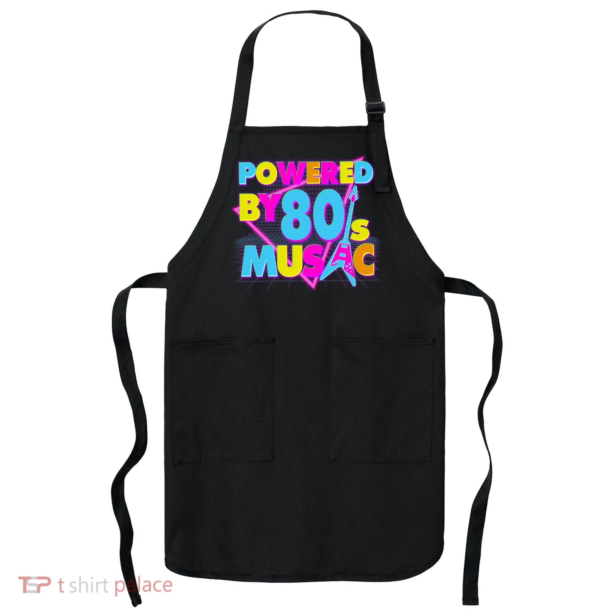 Cool Funny Retro Powered By 80's Music Apron