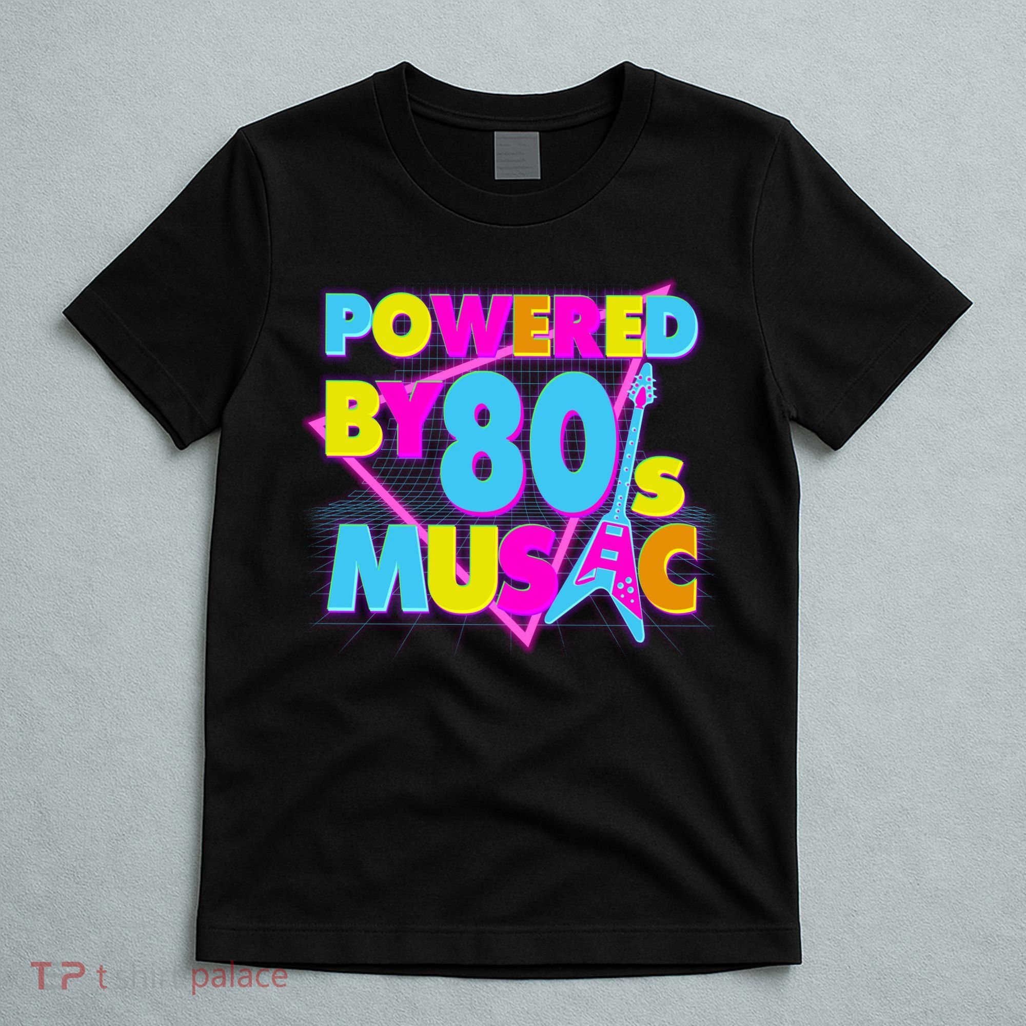 Cool Funny Retro Powered By 80's Music T-Shirt