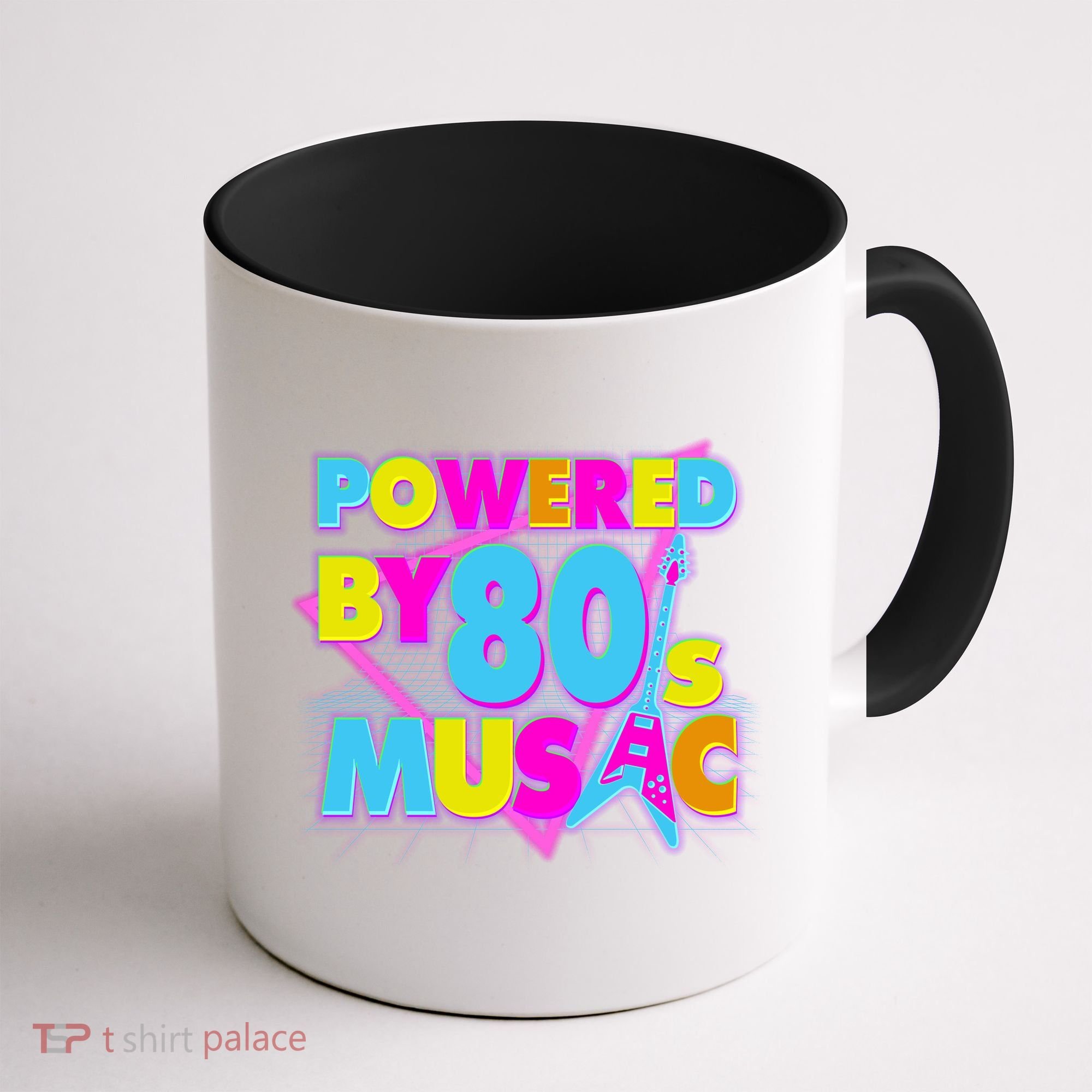 Cool Funny Retro Powered By 80's Music Coffee Mug