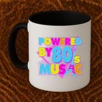 Cool Funny Retro Powered By 80's Music Coffee Mug thumb 2