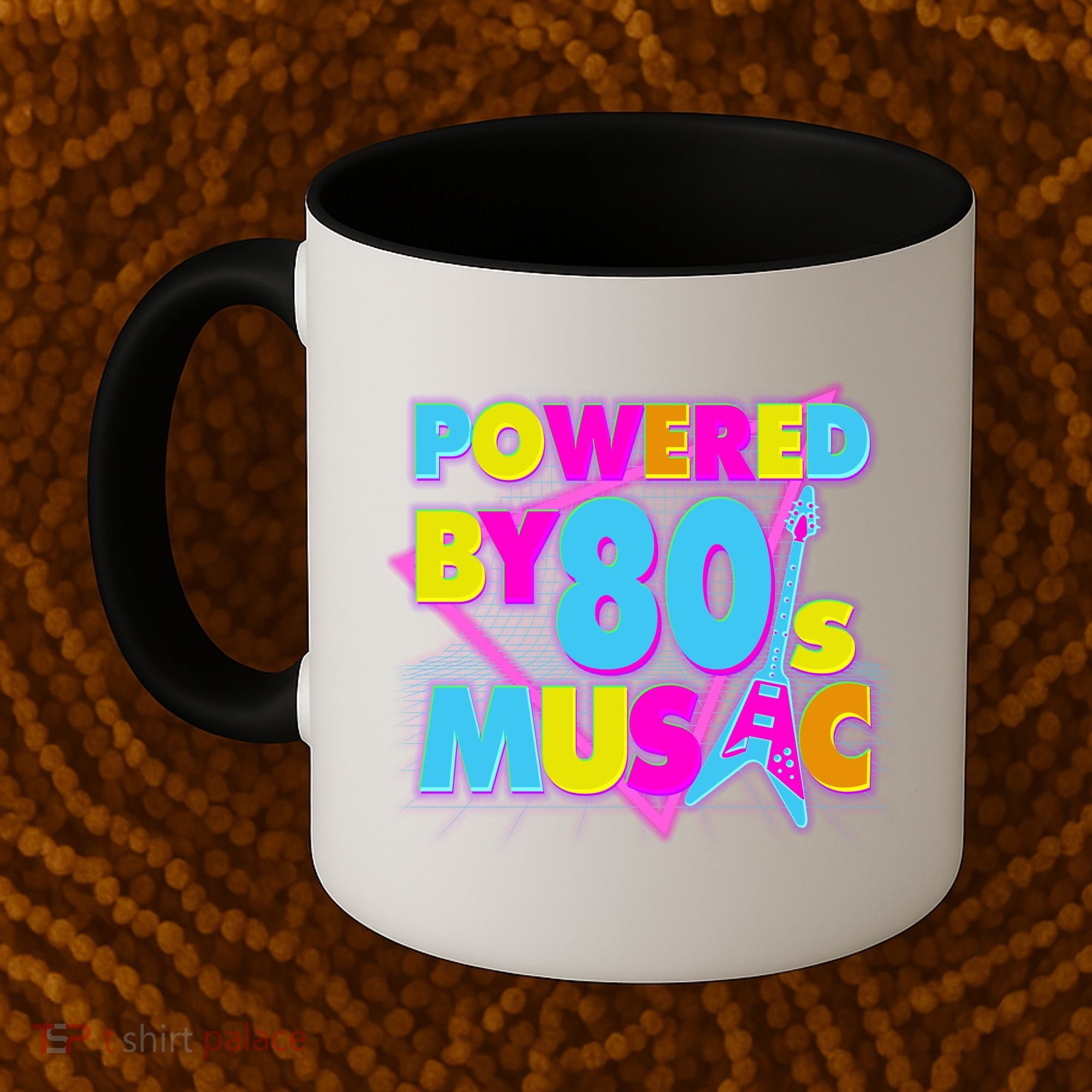 Cool Funny Retro Powered By 80's Music Coffee Mug