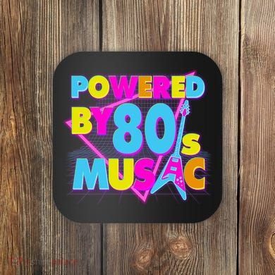 Cool Funny Retro Powered By 80's Music Coaster