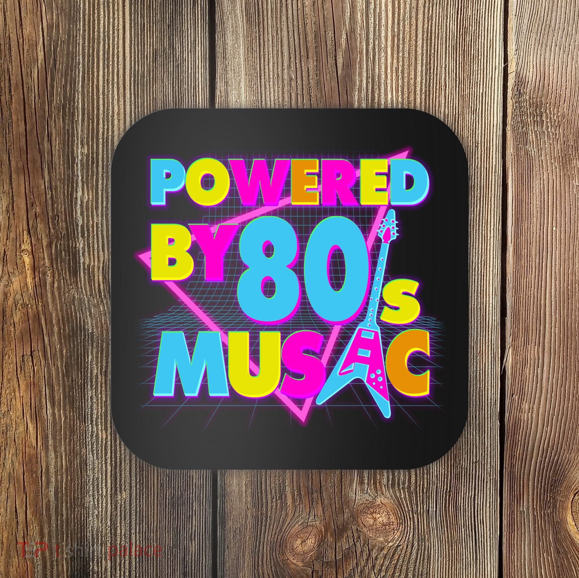 Cool Funny Retro Powered By 80's Music Coaster