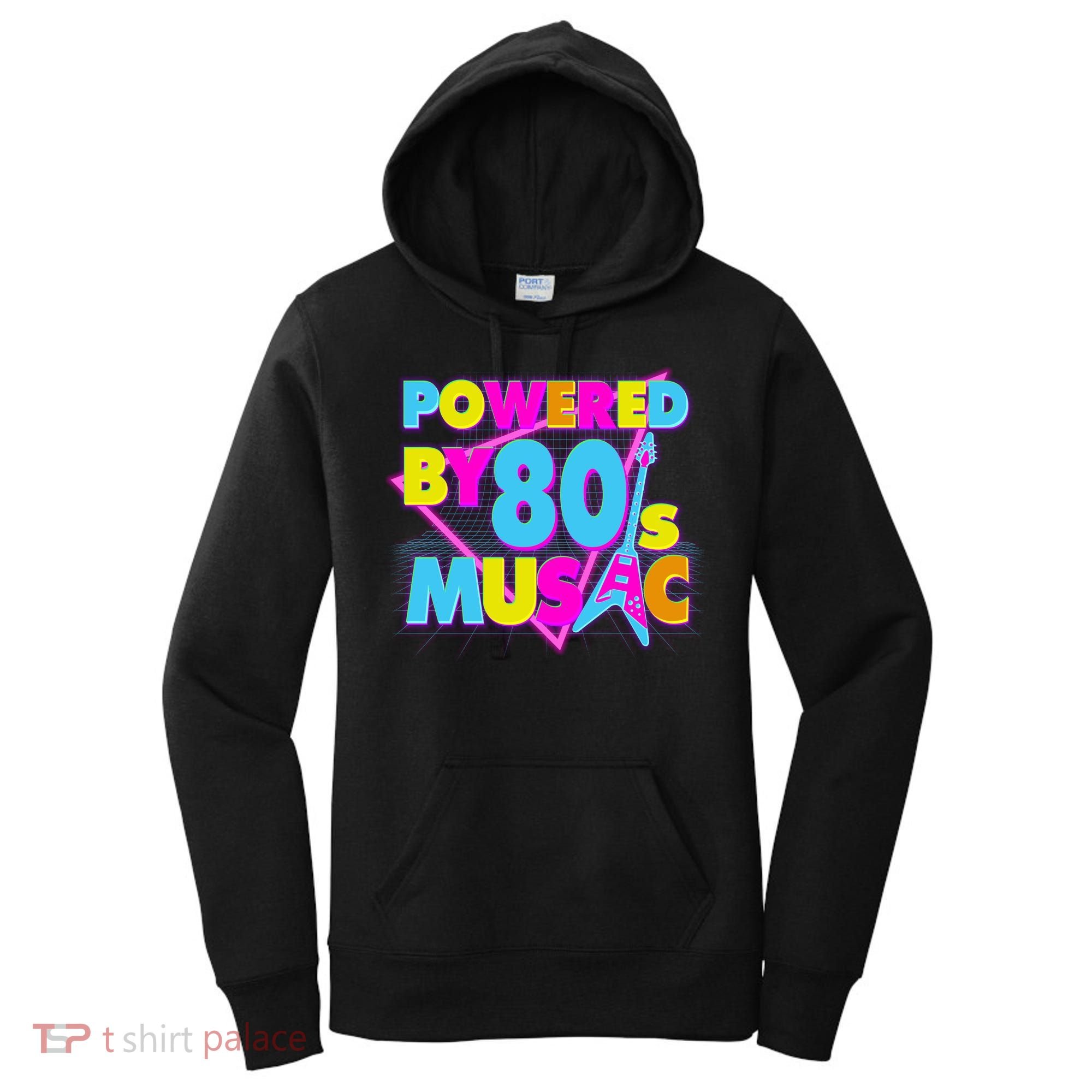 Cool Funny Retro Powered By 80's Music Women's Hoodie