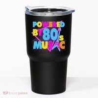 Cool Funny Retro Powered By 80's Music Tumbler thumb 0