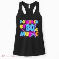 Cool Funny Retro Powered By 80's Music Women's Tank Top thumb 0