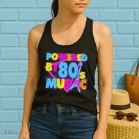 Cool Funny Retro Powered By 80's Music Women's Tank Top thumb 2