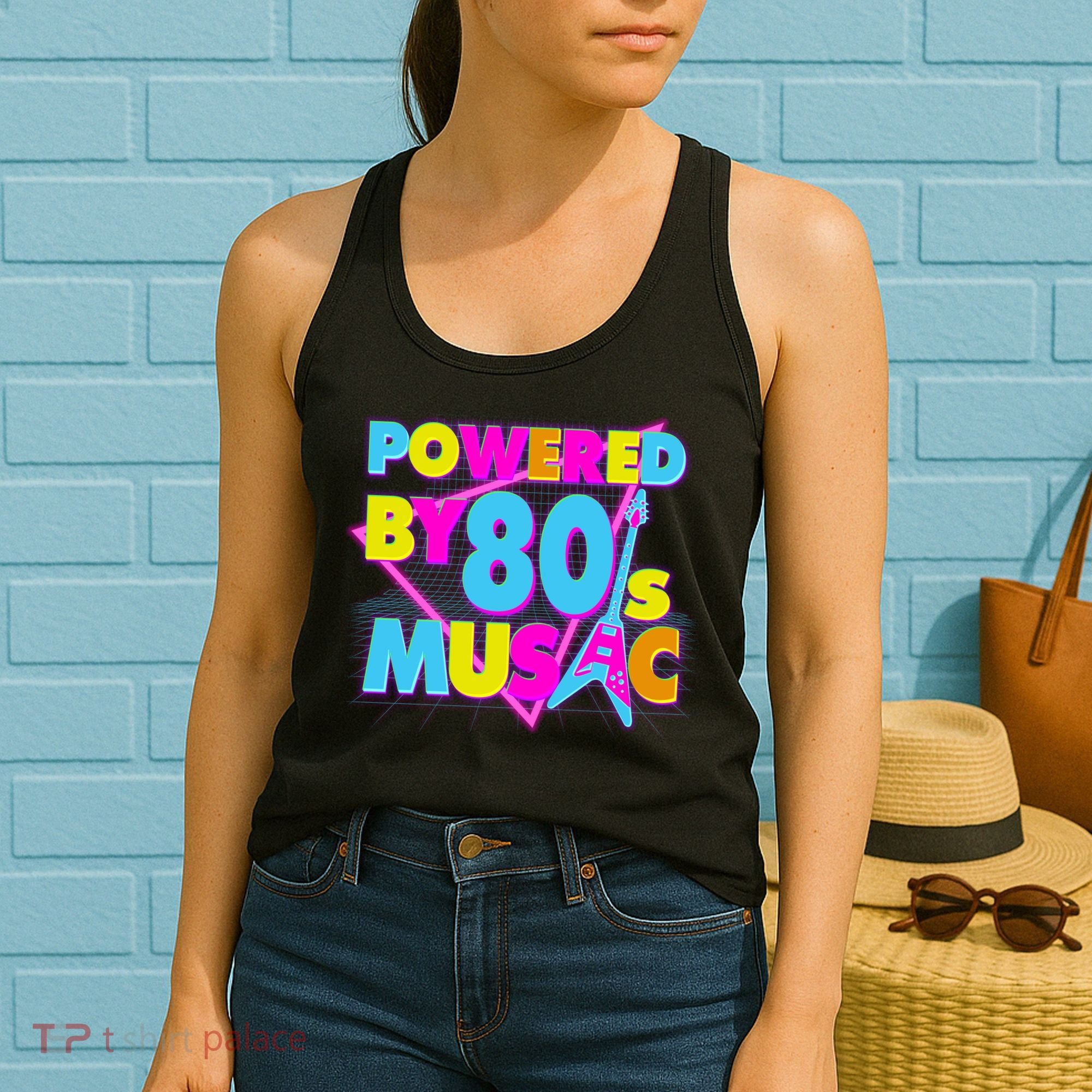 Cool Funny Retro Powered By 80's Music Women's Tank Top