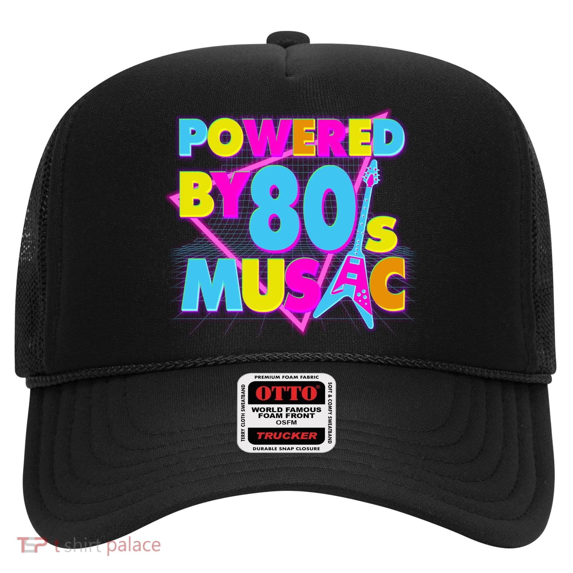 Cool Funny Retro Powered By 80's Music Hat