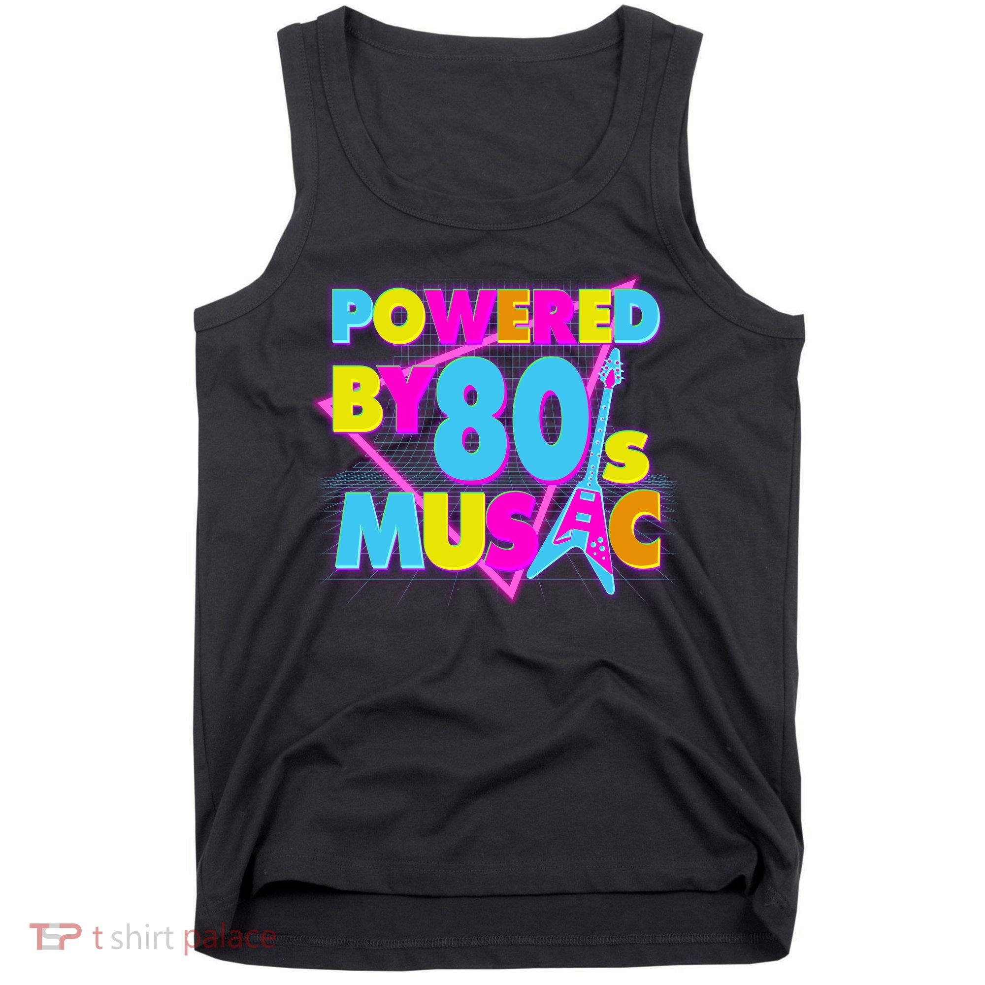 Cool Funny Retro Powered By 80's Music Tank Top