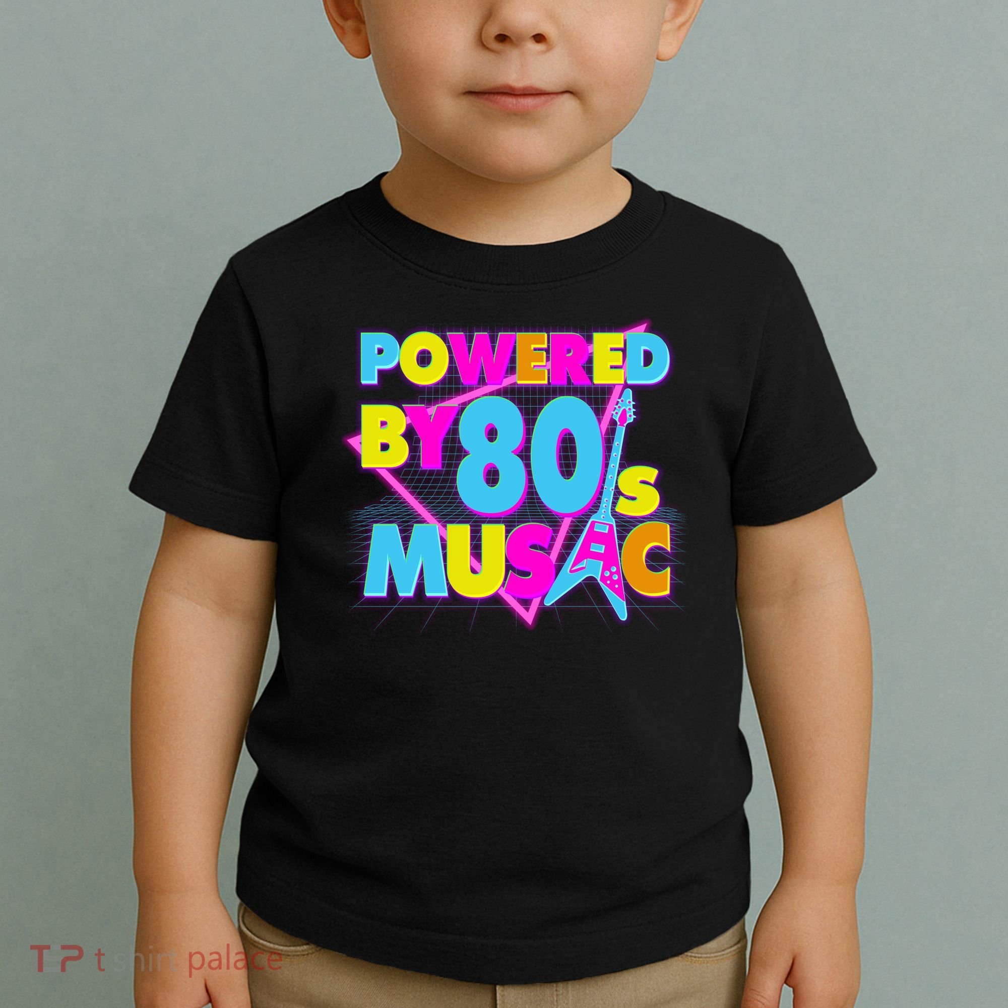 Cool Funny Retro Powered By 80's Music Toddler T-Shirt
