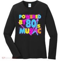 Cool Funny Retro Powered By 80's Music Women's Long Sleeve Shirt thumb 0