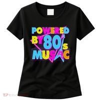 Cool Funny Retro Powered By 80's Music Women's T-Shirt thumb 0