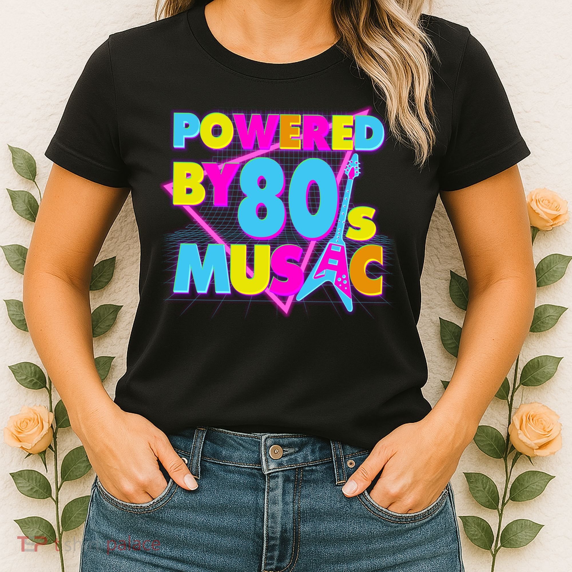 Cool Funny Retro Powered By 80's Music Women's T-Shirt