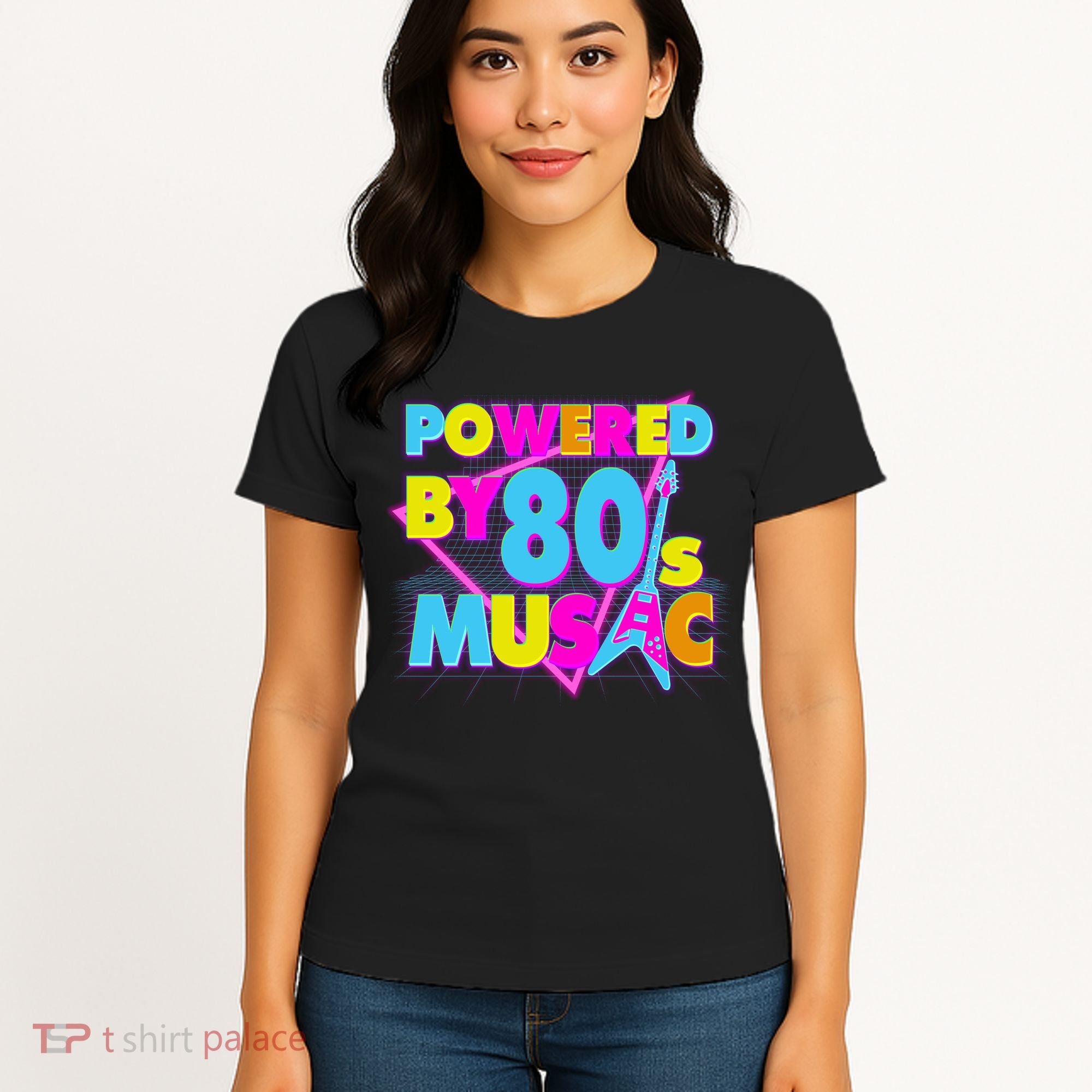 Cool Funny Retro Powered By 80's Music Women's T-Shirt
