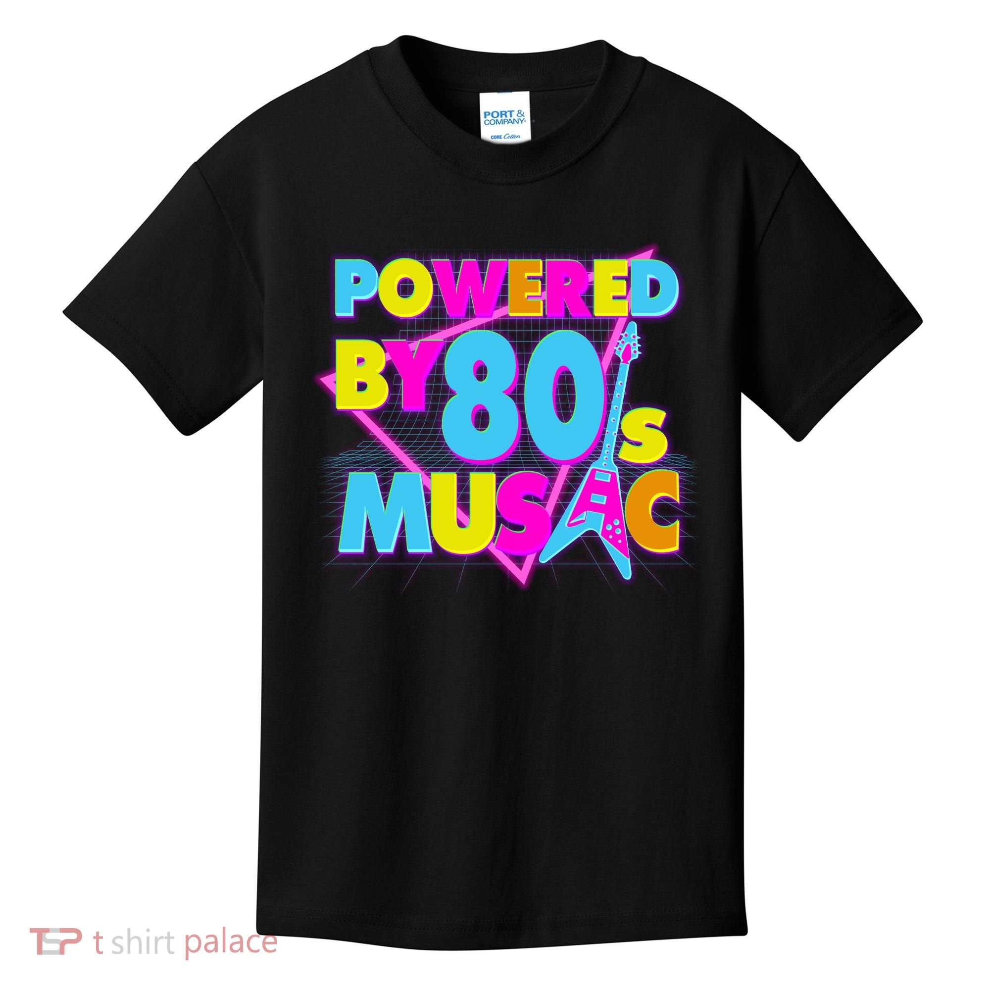 Cool Funny Retro Powered By 80's Music Kids T-Shirt
