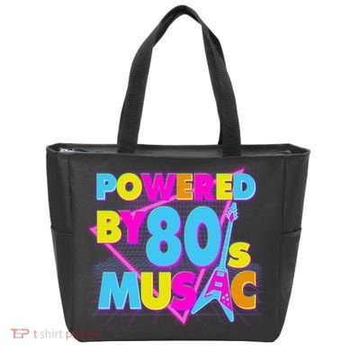 Cool Funny Retro Powered By 80's Music Tote Bag