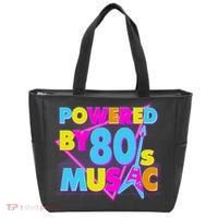 Cool Funny Retro Powered By 80's Music Tote Bag thumb 0