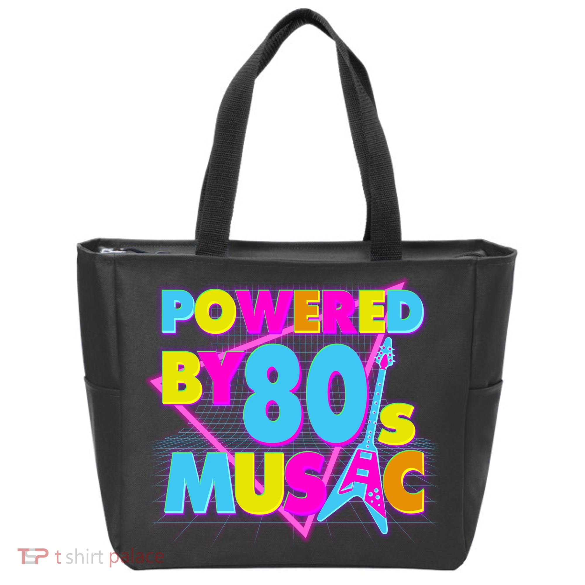 Cool Funny Retro Powered By 80's Music Tote Bag