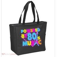 Cool Funny Retro Powered By 80's Music Tote Bag thumb 2