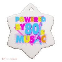Cool Funny Retro Powered By 80's Music Ceramic Ornament thumb 0
