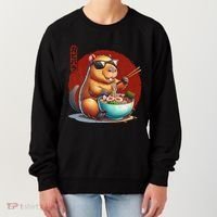Capybara Funny Ramen Capybara Rodent Kawaii Anime Women's Sweatshirt thumb 0
