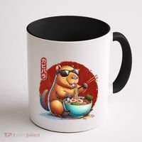 Capybara Funny Ramen Capybara Rodent Kawaii Anime Coffee Mug thumb 1