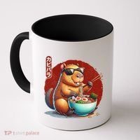 Capybara Funny Ramen Capybara Rodent Kawaii Anime Coffee Mug thumb 0