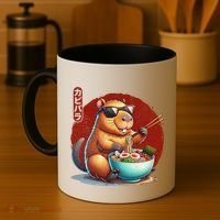Capybara Funny Ramen Capybara Rodent Kawaii Anime Coffee Mug thumb 4