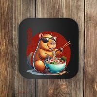 Capybara Funny Ramen Capybara Rodent Kawaii Anime Coaster thumb 0