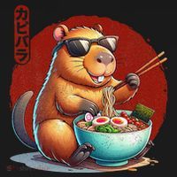 Capybara Funny Ramen Capybara Rodent Kawaii Anime Women's Hoodie thumb 2