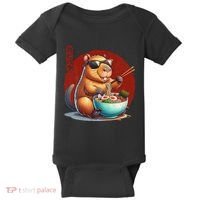 Capybara Funny Ramen Capybara Rodent Kawaii Anime Baby Bodysuit thumb 0