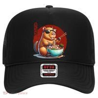 Capybara Funny Ramen Capybara Rodent Kawaii Anime Hat thumb 0