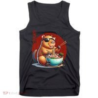 Capybara Funny Ramen Capybara Rodent Kawaii Anime Tank Top thumb 0
