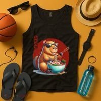 Capybara Funny Ramen Capybara Rodent Kawaii Anime Tank Top thumb 4