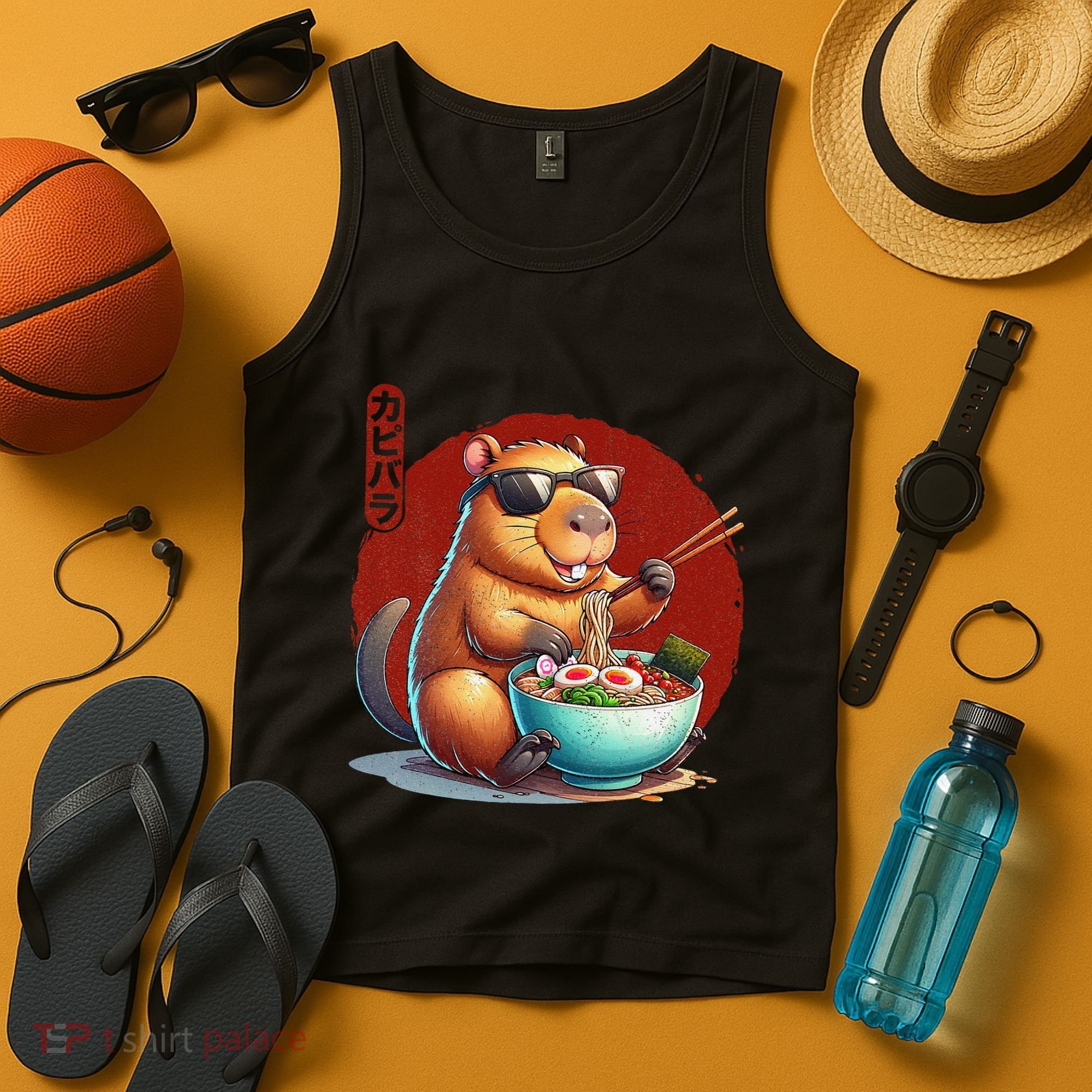 Capybara Funny Ramen Capybara Rodent Kawaii Anime Tank Top