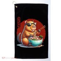 Capybara Funny Ramen Capybara Rodent Kawaii Anime Golf Towel thumb 0