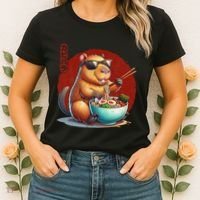 Capybara Funny Ramen Capybara Rodent Kawaii Anime Women's T-Shirt thumb 2