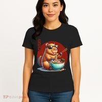 Capybara Funny Ramen Capybara Rodent Kawaii Anime Women's T-Shirt thumb 4