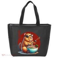 Capybara Funny Ramen Capybara Rodent Kawaii Anime Tote Bag thumb 0