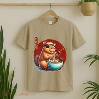 Capybara Funny Ramen Capybara Rodent Kawaii Anime T-Shirt thumb 2