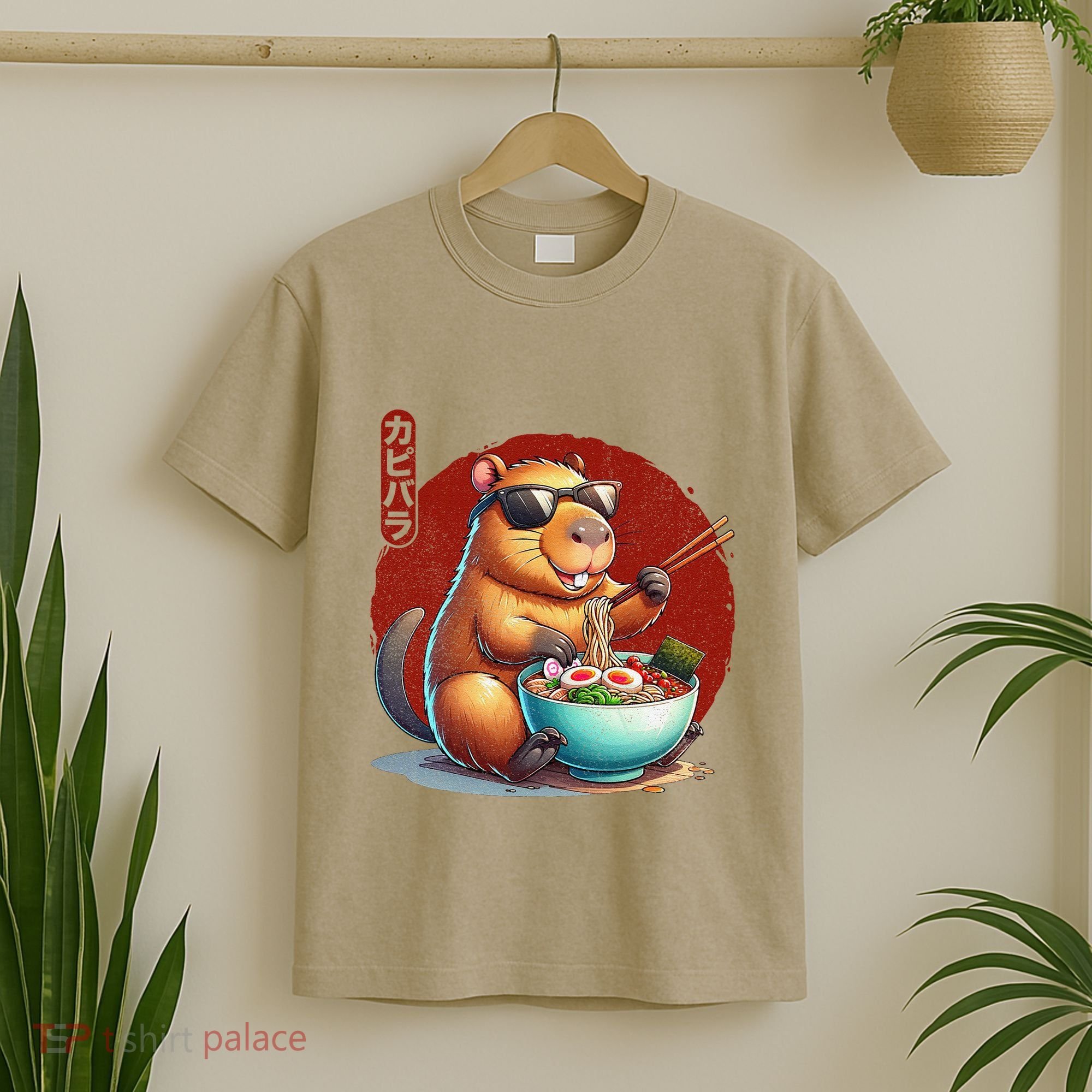 Capybara Funny Ramen Capybara Rodent Kawaii Anime T-Shirt